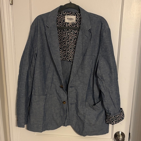 Goodfellow & Co Jackets & Blazers - Goodfellow & Co Blue Blazer with Patterned Lining